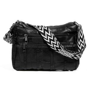 2867 Crossbody Bag  Vegan Leather Shoulder Bag with Wide Strap